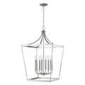 Silver Metal Eight Light Dimmable Ceiling Light on a white background