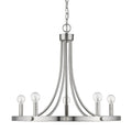Silver Candle Style Five Light Metal Dimmable Chandelier