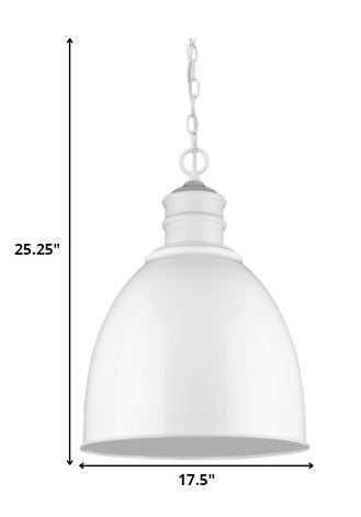 White Metal Dimmable Ceiling Light With White Shades - 25.25" H x 17.50" W x 17.50" D