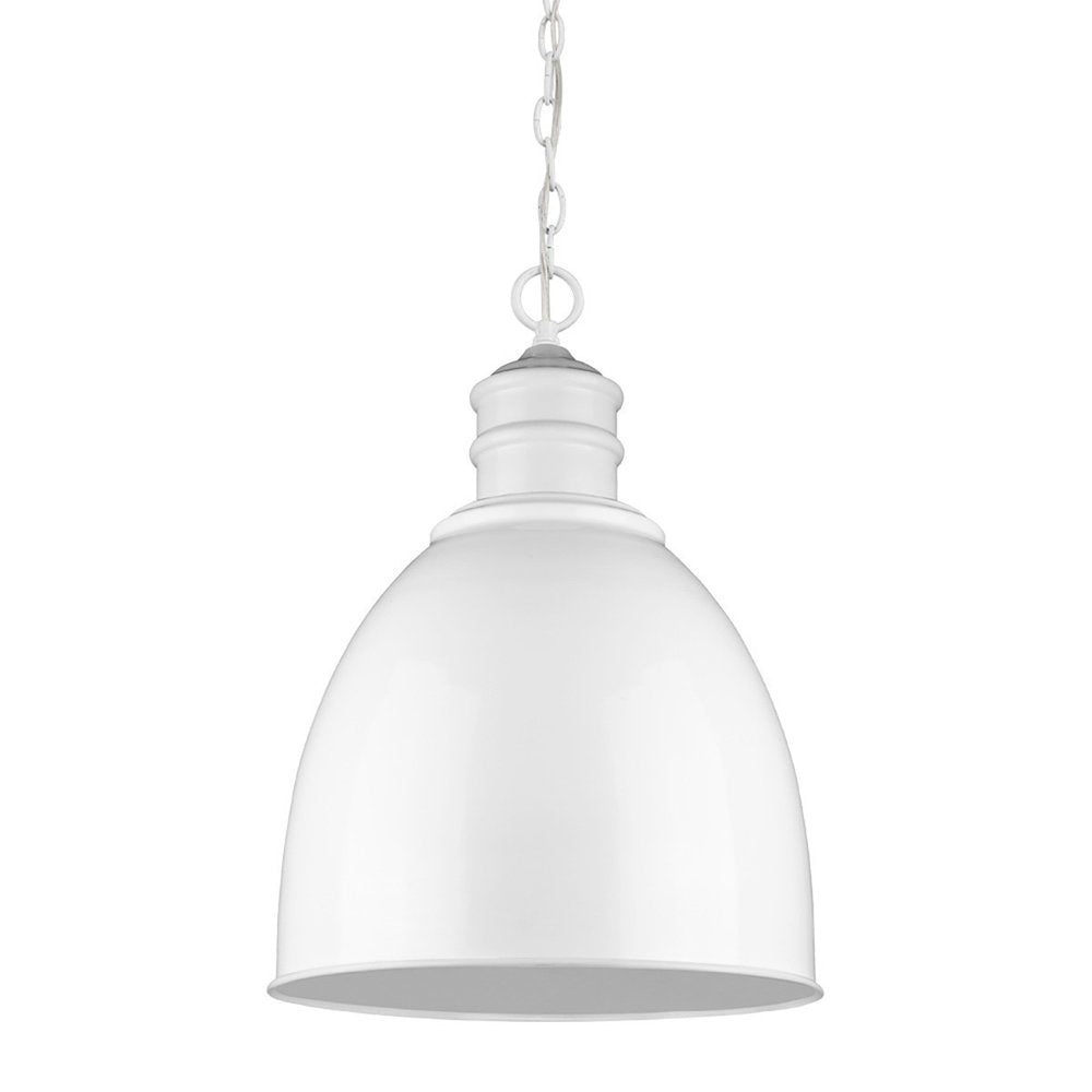 White Metal Dimmable Ceiling Light With White Shades - 25.25" H x 17.50" W x 17.50" D