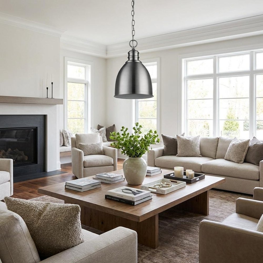 Minimalist Silver Metal Pendant Hanging Light