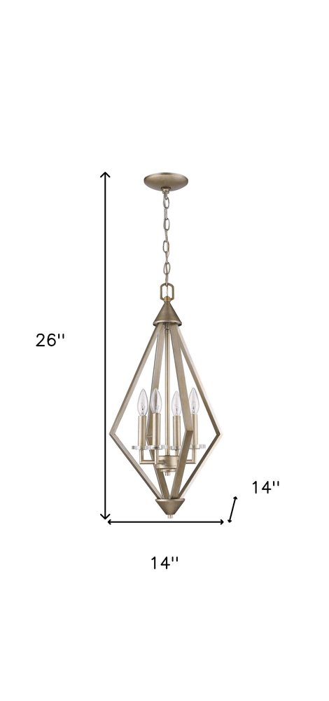 Gold Crystal Four Light Dimmable Ceiling Light