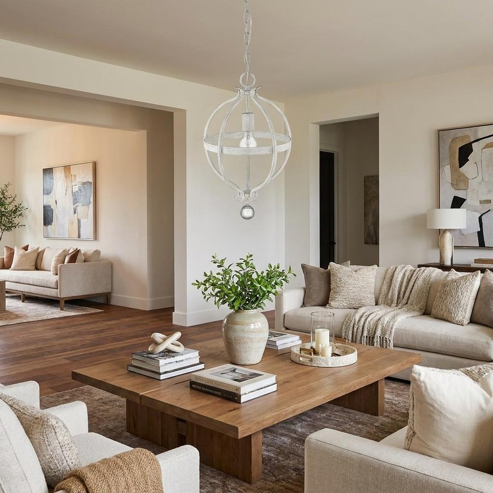 Callie 1-Light Country White Pendant