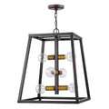 Tiberton 6-Light Oil-Rubbed Bronze Foyer Pendant With Antique Brass Sockets on a white background