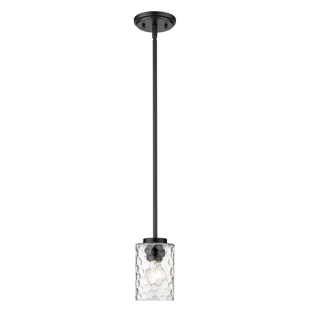 Black Metal and Glass Mini Pendant Hanging Light on a white background