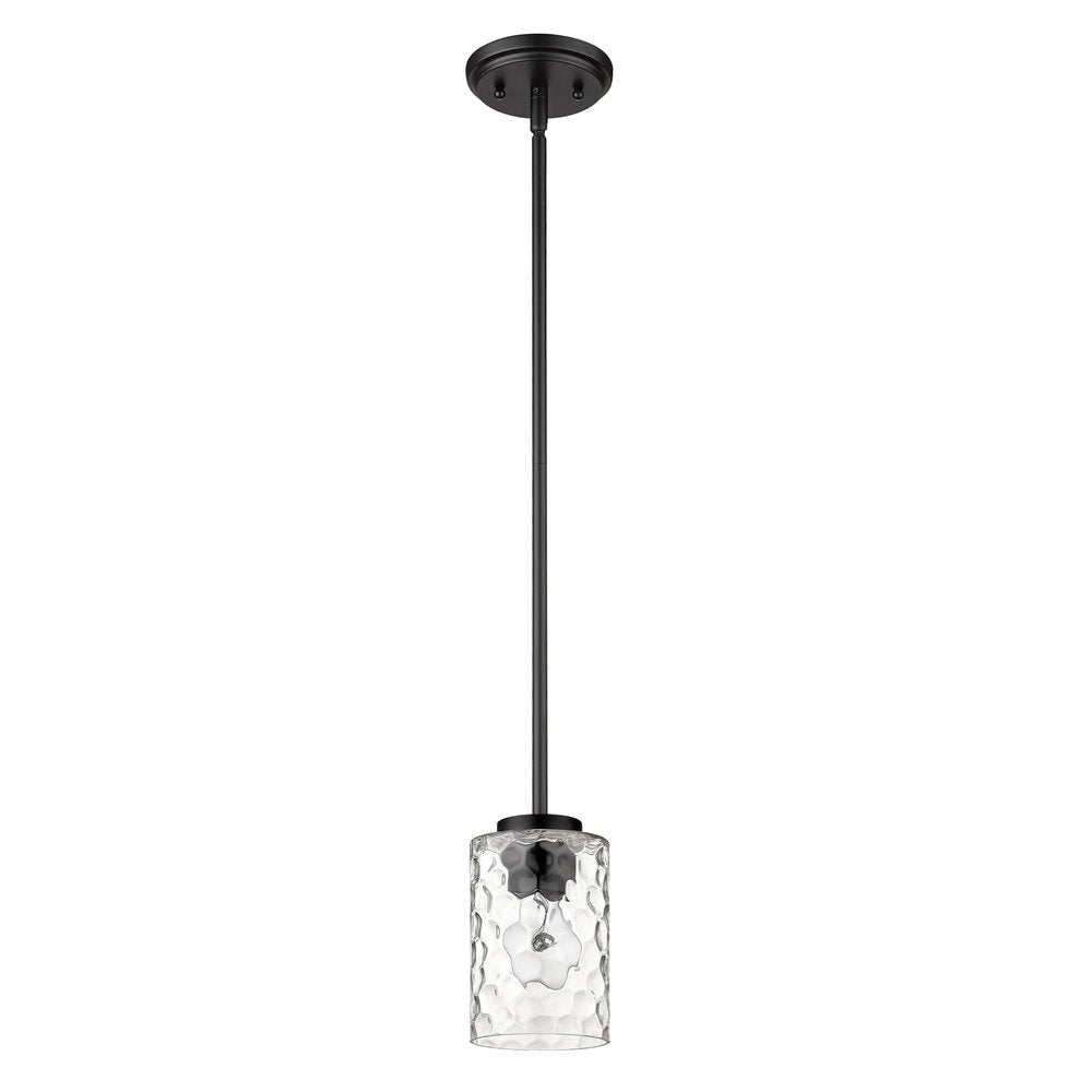 Black Metal and Glass Mini Pendant Hanging Light on a white background