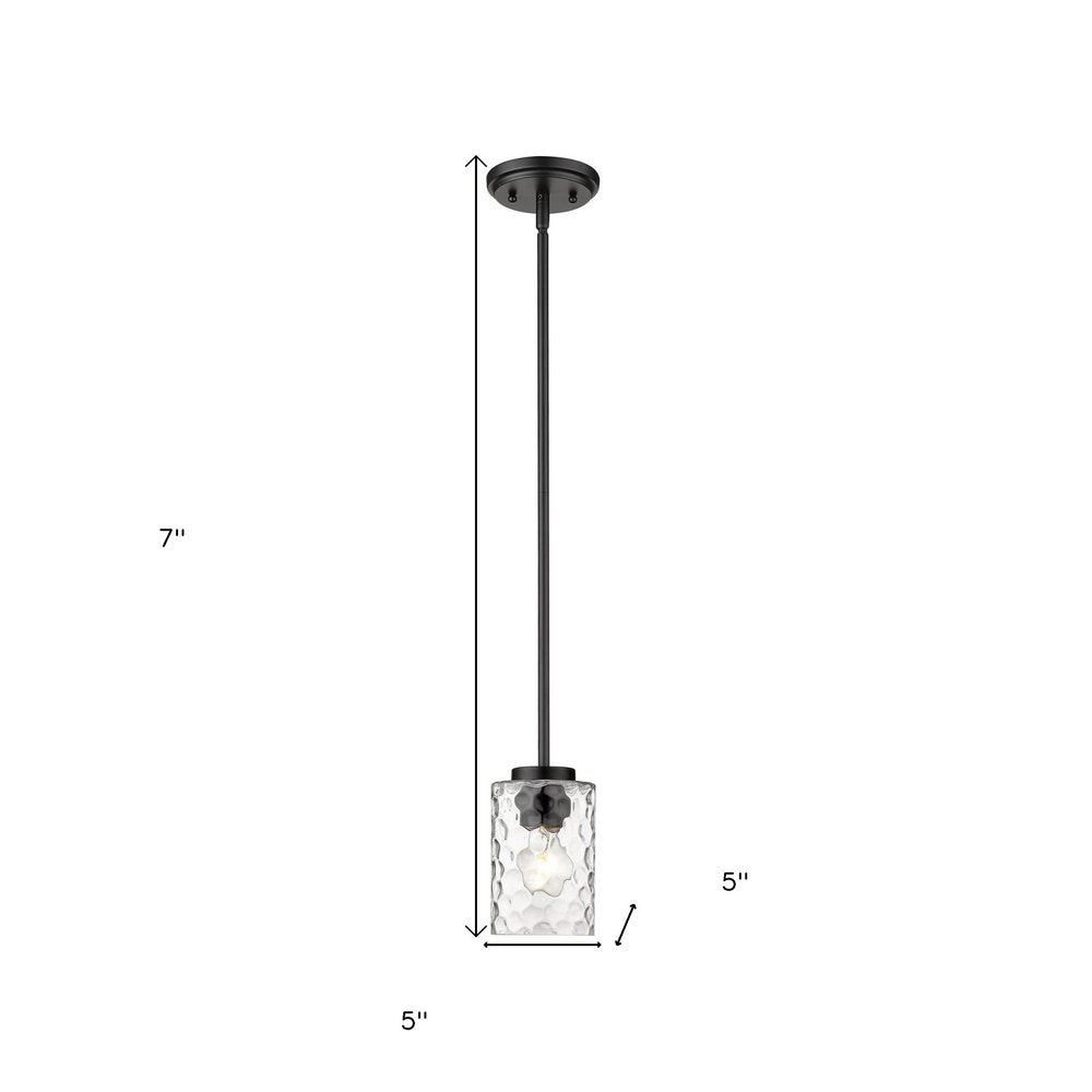 Black Metal and Glass Mini Pendant Hanging Light on a white background