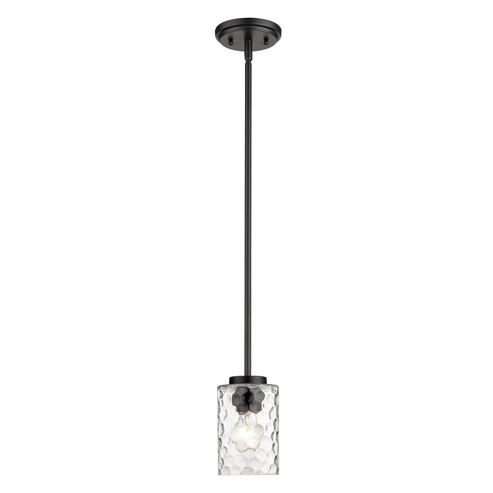 Black Metal and Glass Mini Pendant Hanging Light on a white background