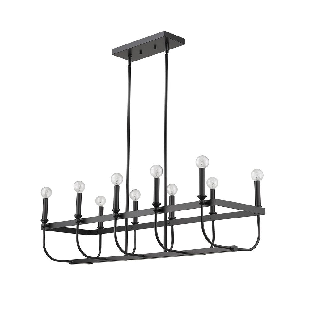 Beckett 10-Light Matte Black Island Pendant on a white background