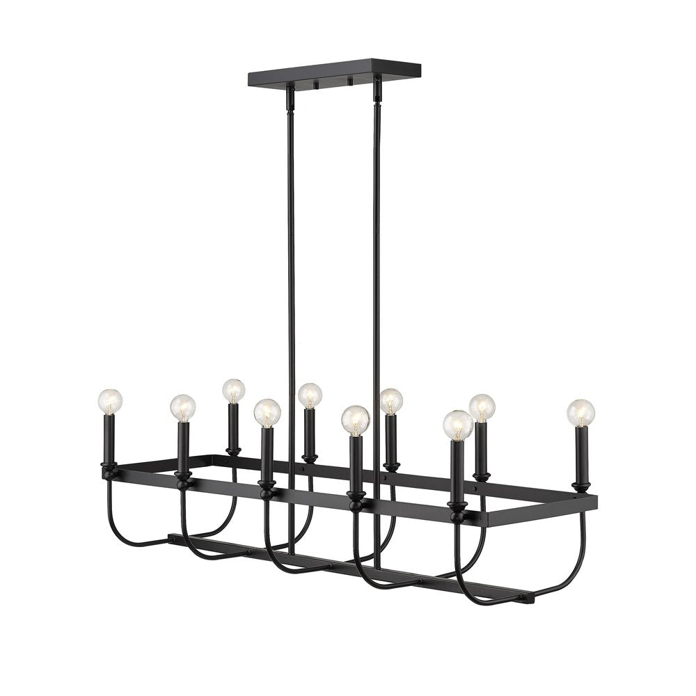 Beckett 10-Light Matte Black Island Pendant on a white background