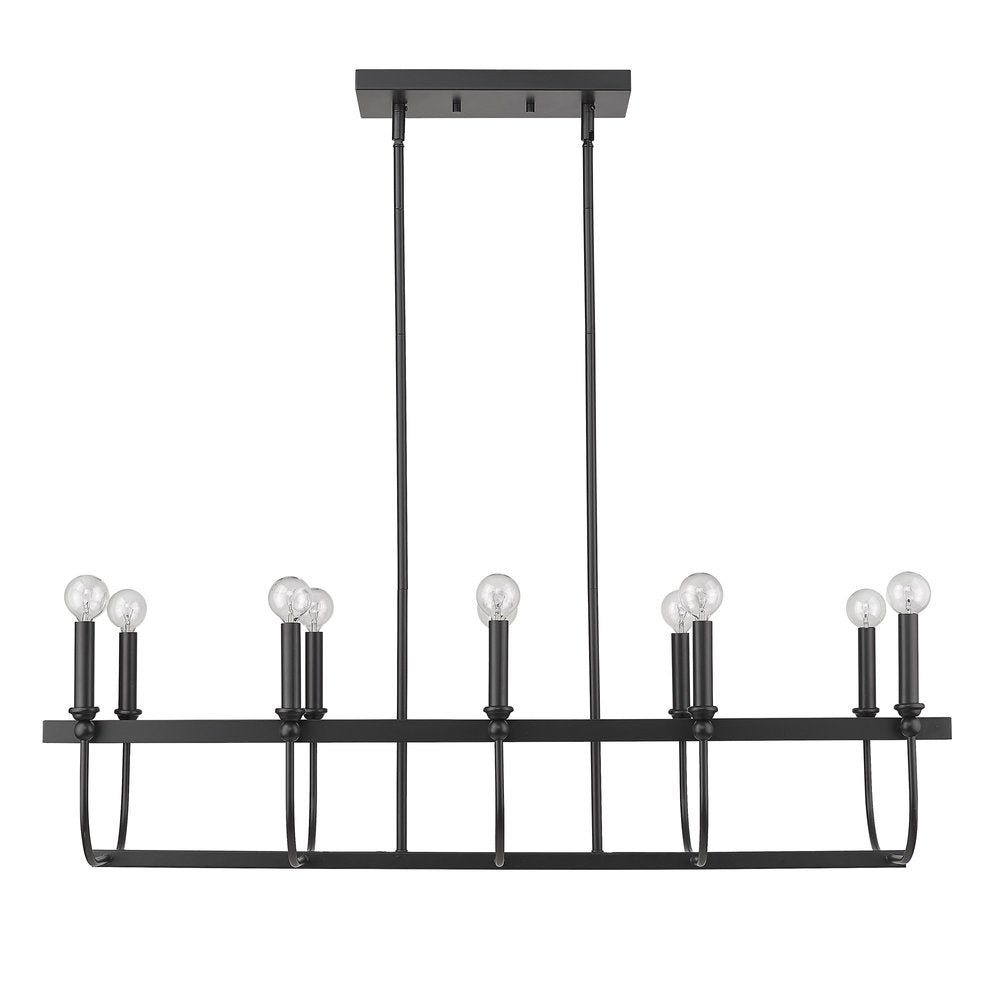 Beckett 10-Light Matte Black Island Pendant on a white background
