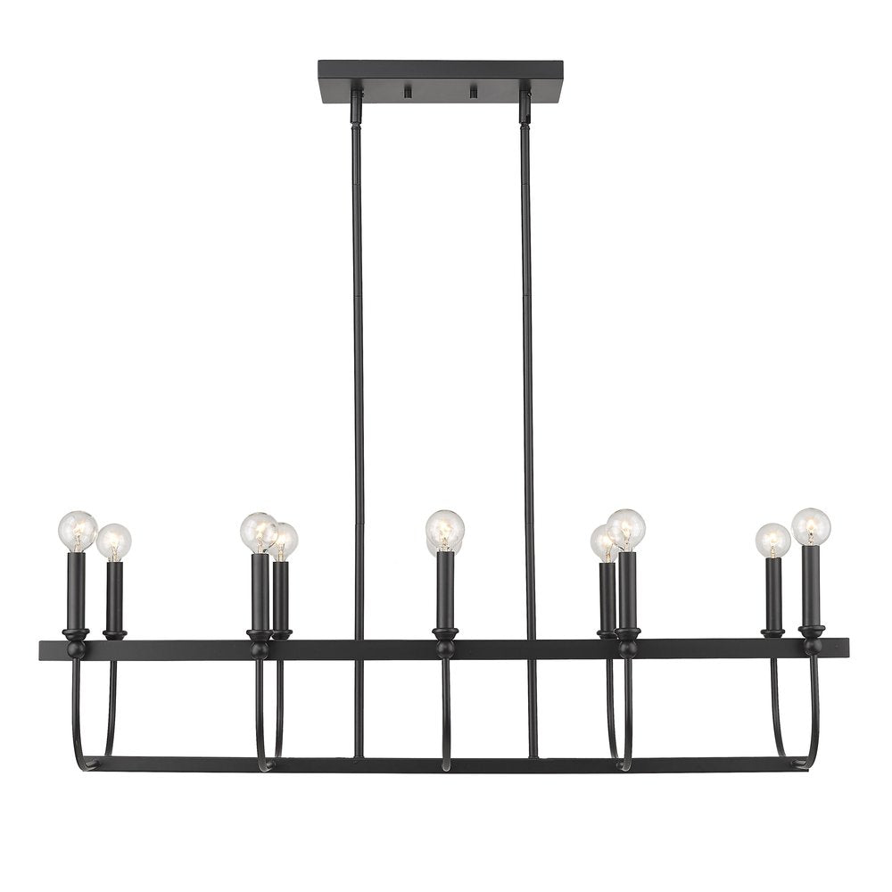 Beckett 10-Light Matte Black Island Pendant on a white background