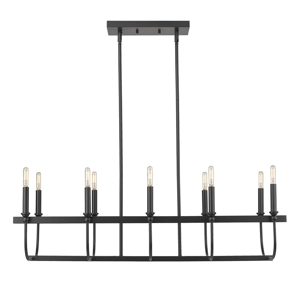 Beckett 10-Light Matte Black Island Pendant on a white background