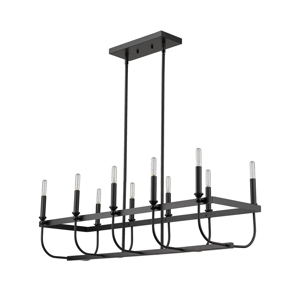 Beckett 10-Light Matte Black Island Pendant on a white background