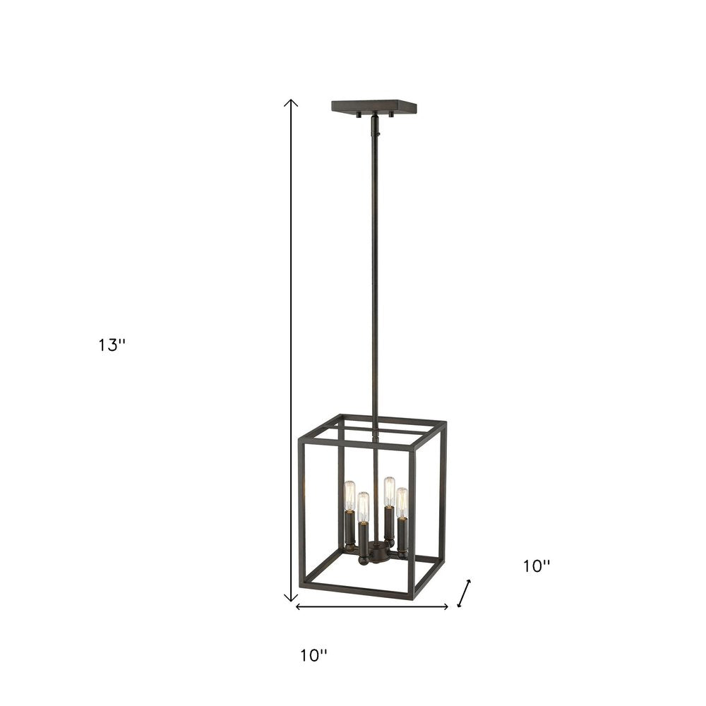 Black Metal Four Light Dimmable Ceiling Light on a white background