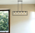 Black Metal Five Light Dimmable Ceiling Light close-up detail
