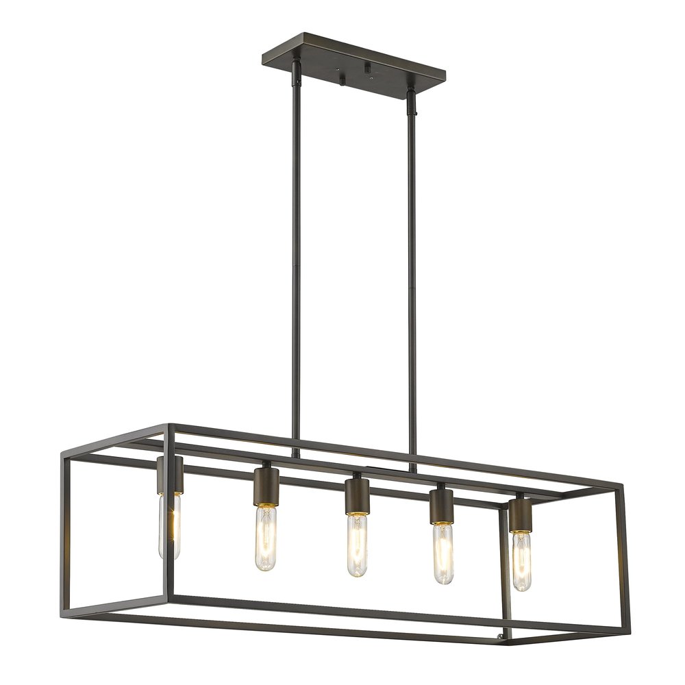 Black Metal Five Light Dimmable Ceiling Light on a white background