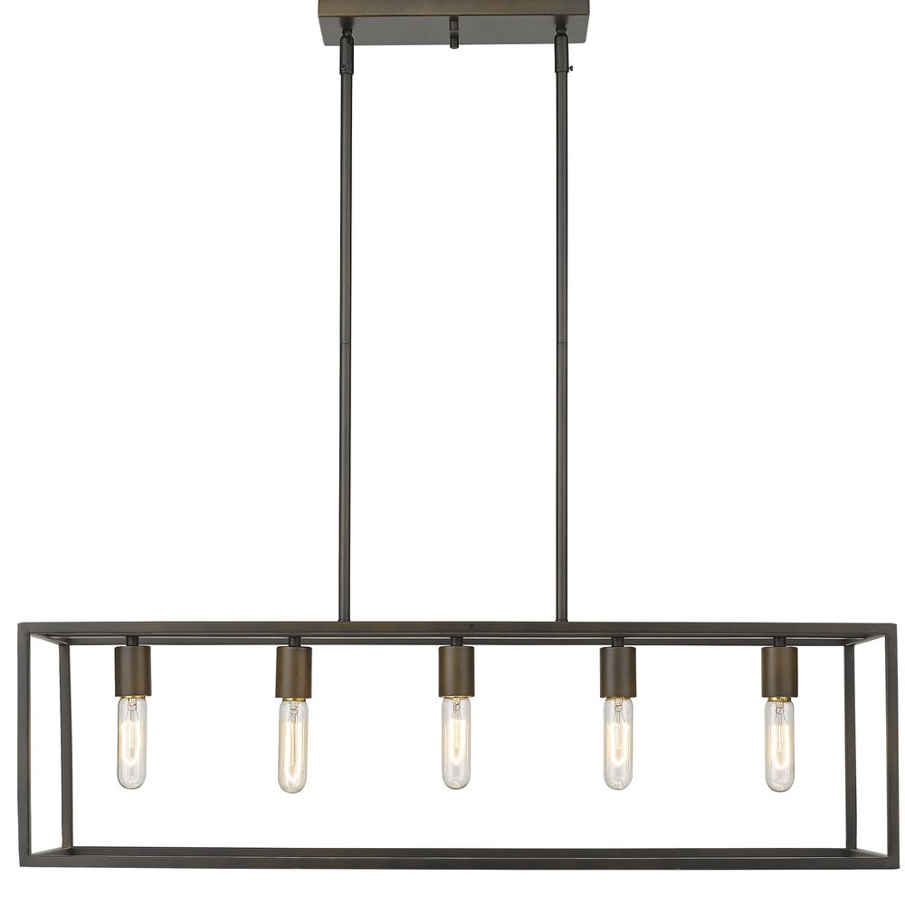 Black Metal Five Light Dimmable Ceiling Light on a white background