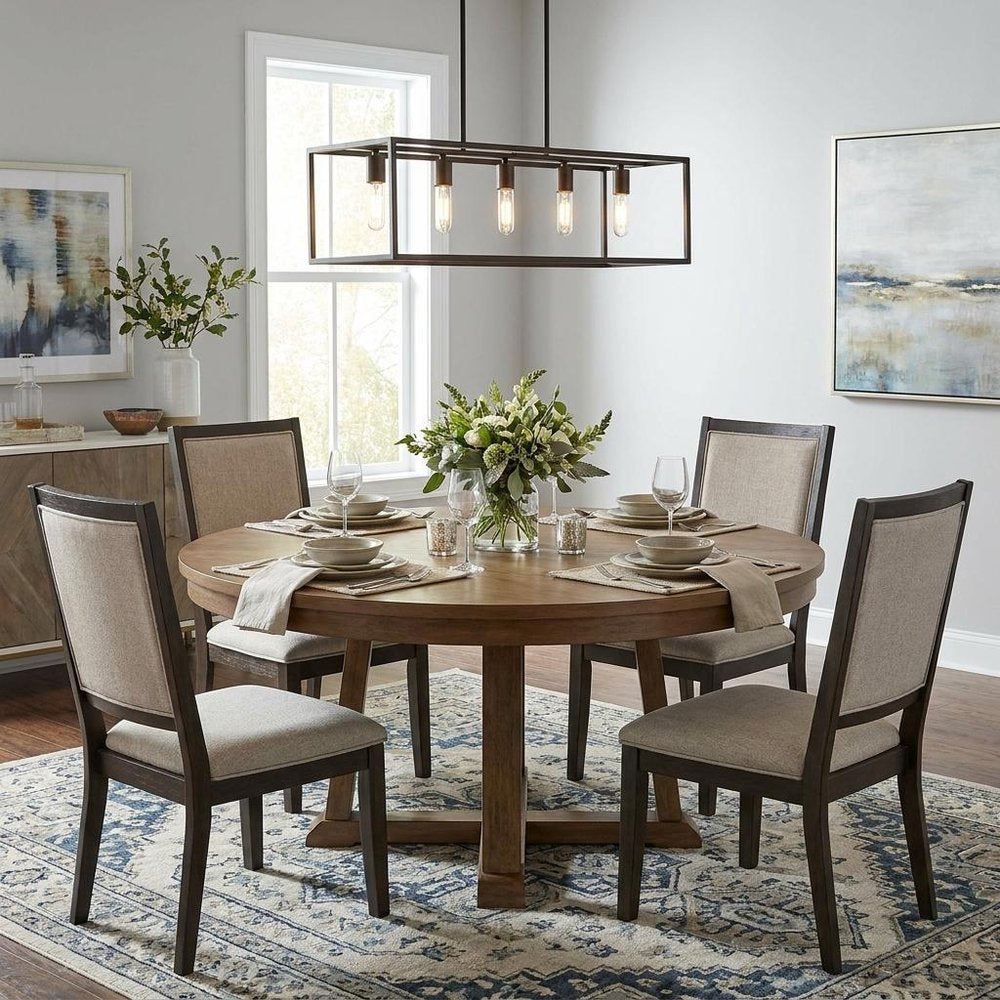 Black Metal Five Light Dimmable Ceiling Light in a home interior