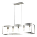 Silver Metal Five Light Dimmable Ceiling Light on a white background