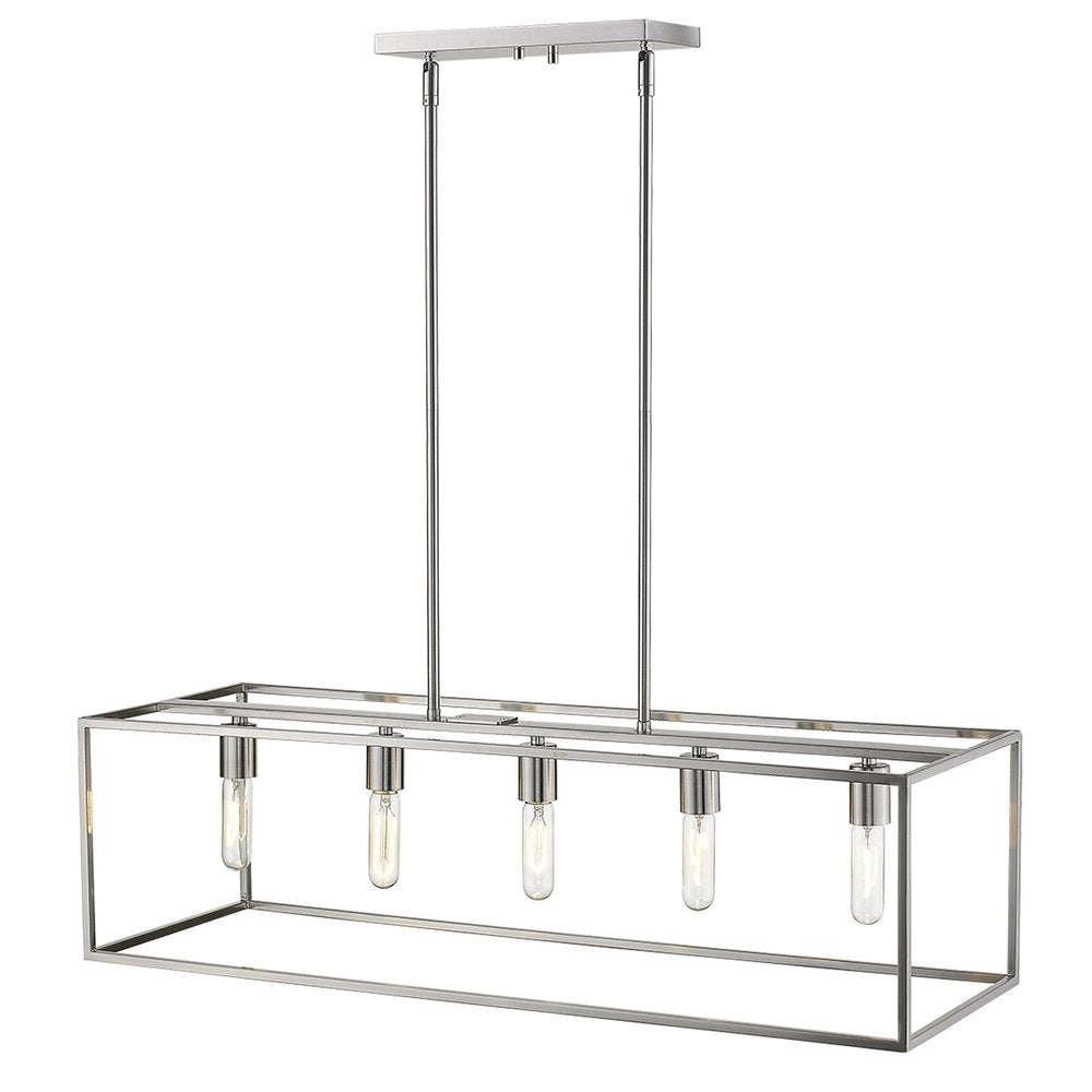 Silver Metal Five Light Dimmable Ceiling Light