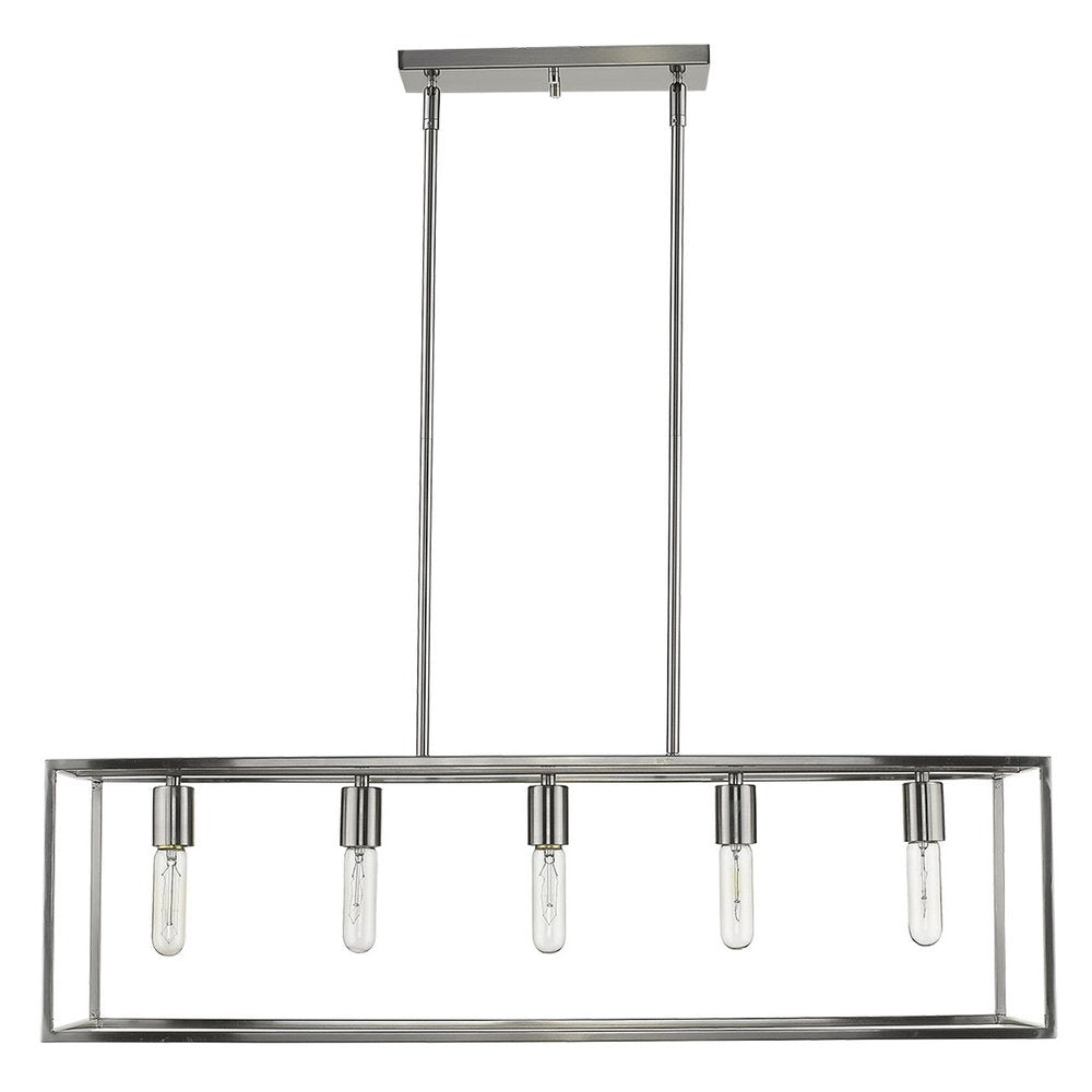 Silver Metal Five Light Dimmable Ceiling Light