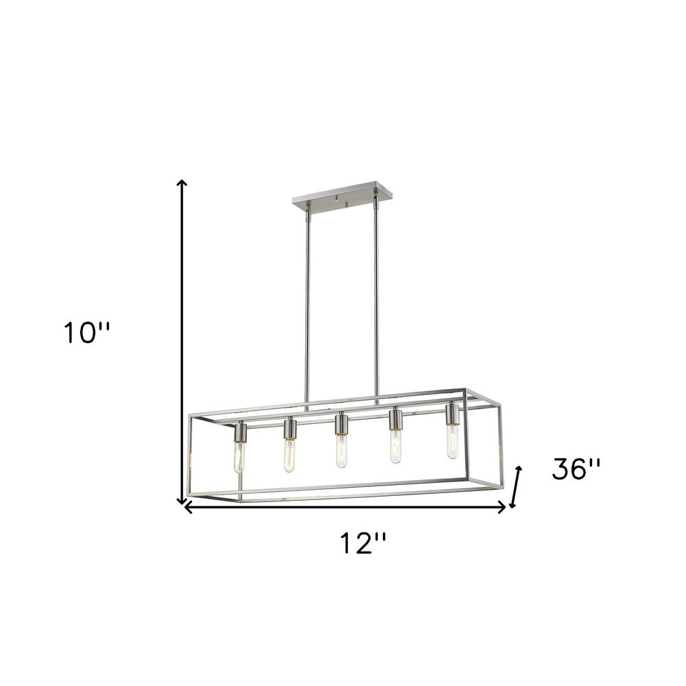 Silver Metal Five Light Dimmable Ceiling Light on a white background