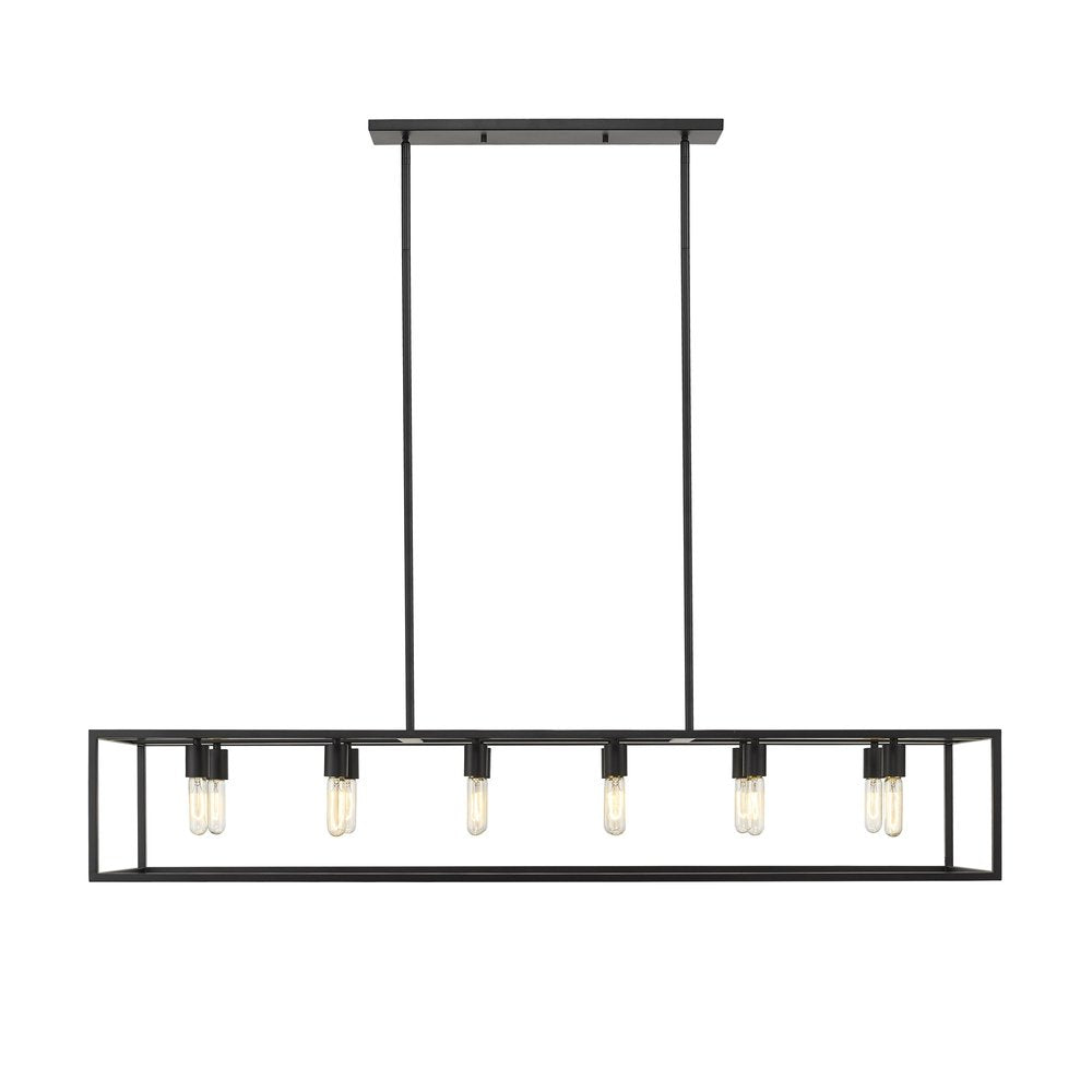 Black Metal Twelve Light Dimmable Ceiling Light on a white background