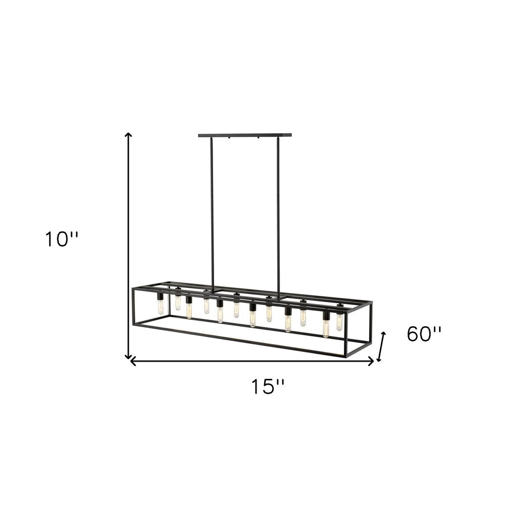 Black Metal Twelve Light Dimmable Ceiling Light on a white background