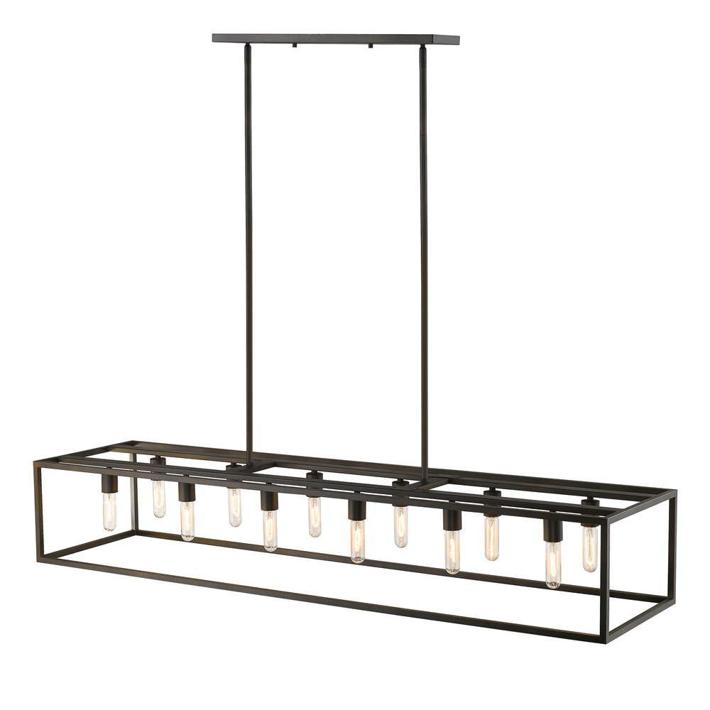 Black Metal Twelve Light Dimmable Ceiling Light on a white background