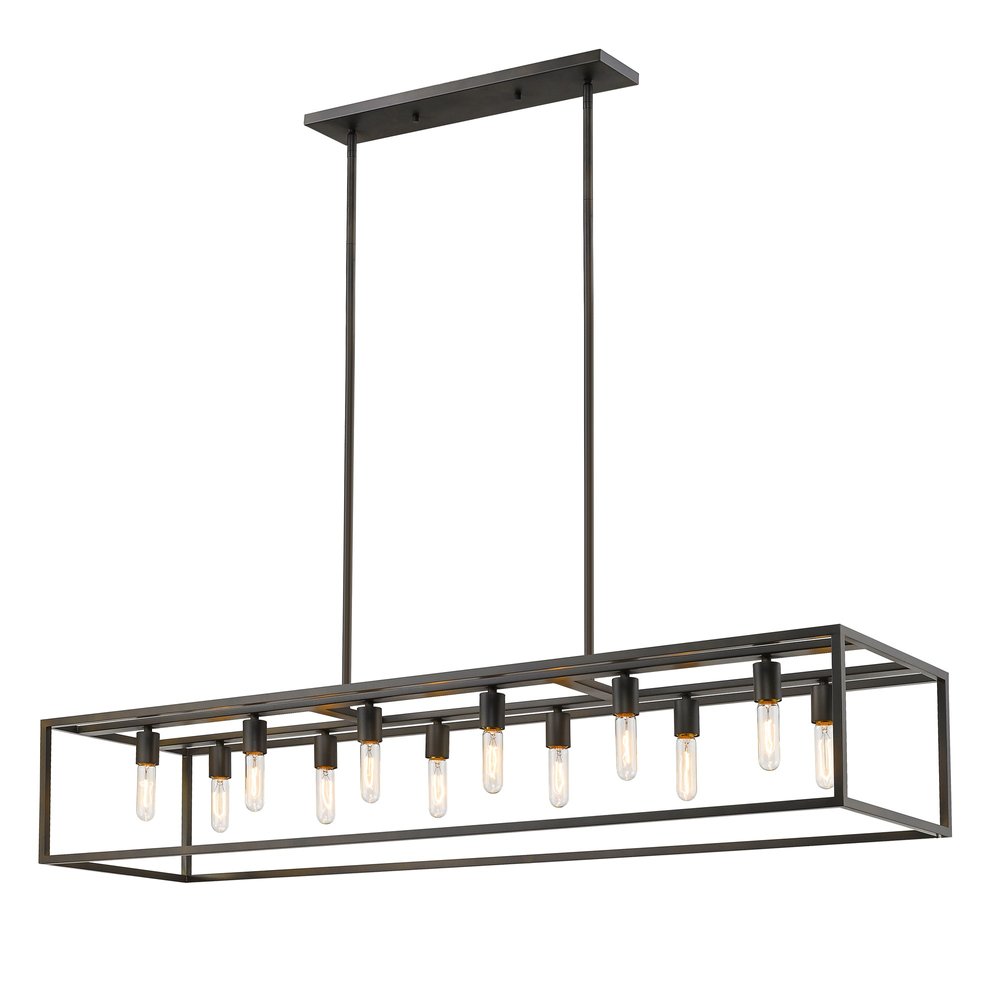 Black Metal Twelve Light Dimmable Ceiling Light on a white background
