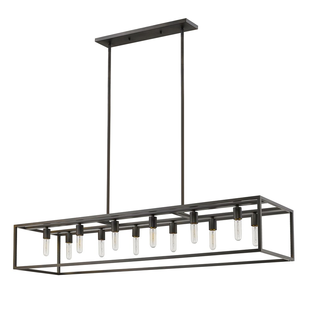 Black Metal Twelve Light Dimmable Ceiling Light on a white background