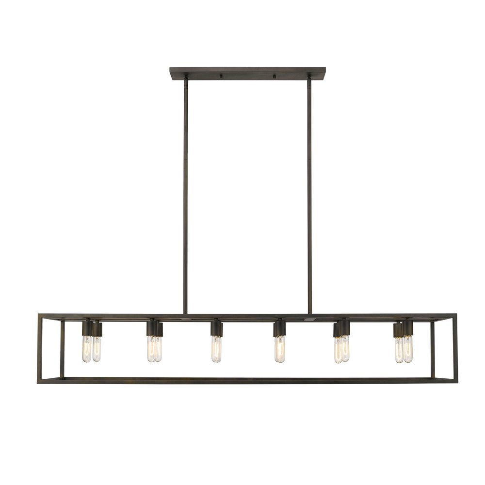 Black Metal Twelve Light Dimmable Ceiling Light on a white background
