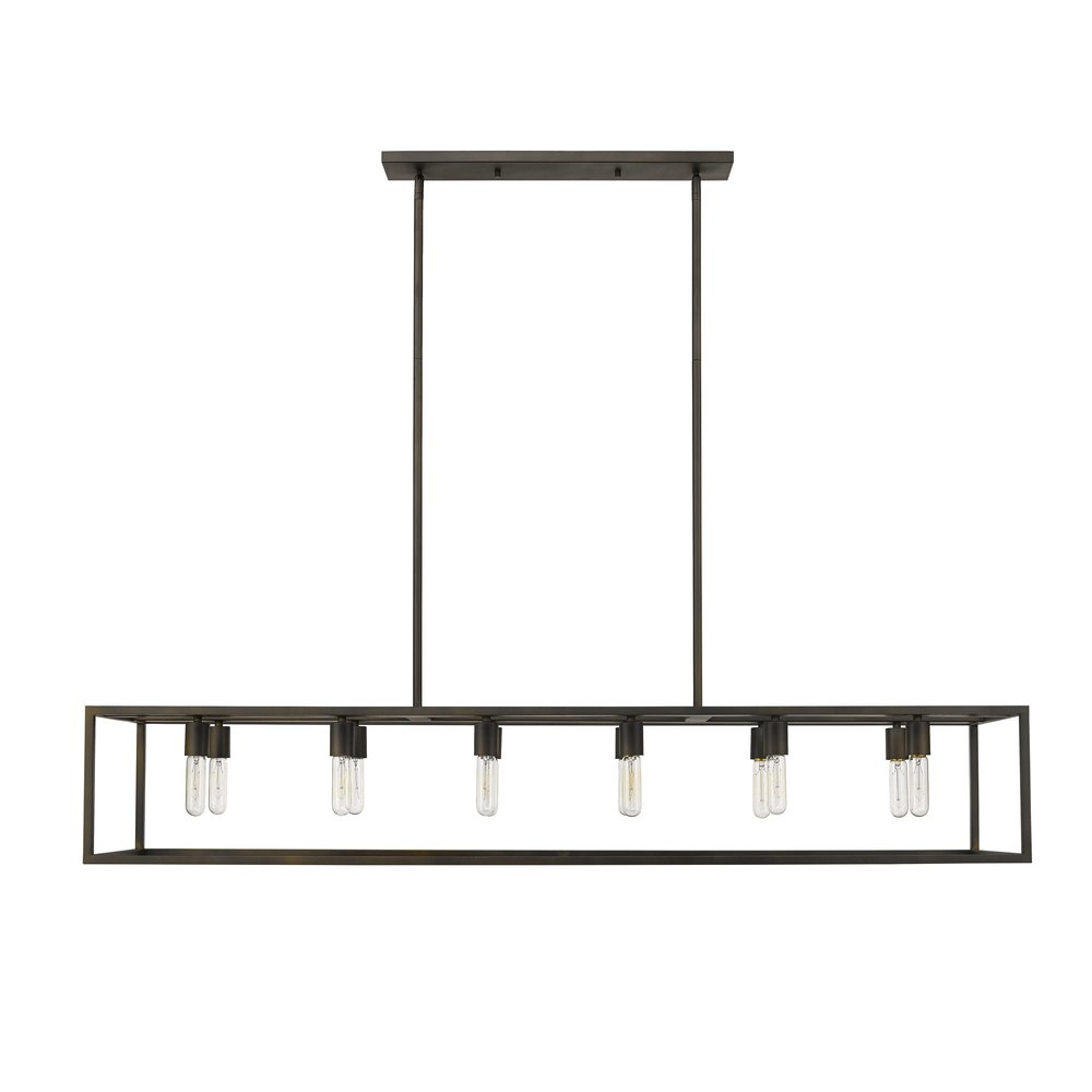 Black Metal Twelve Light Dimmable Ceiling Light on a white background