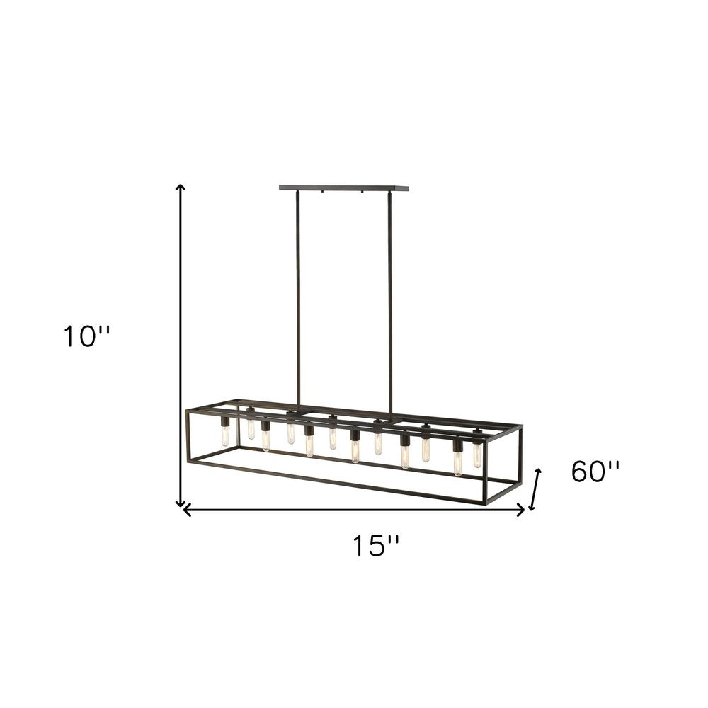 Black Metal Twelve Light Dimmable Ceiling Light on a white background