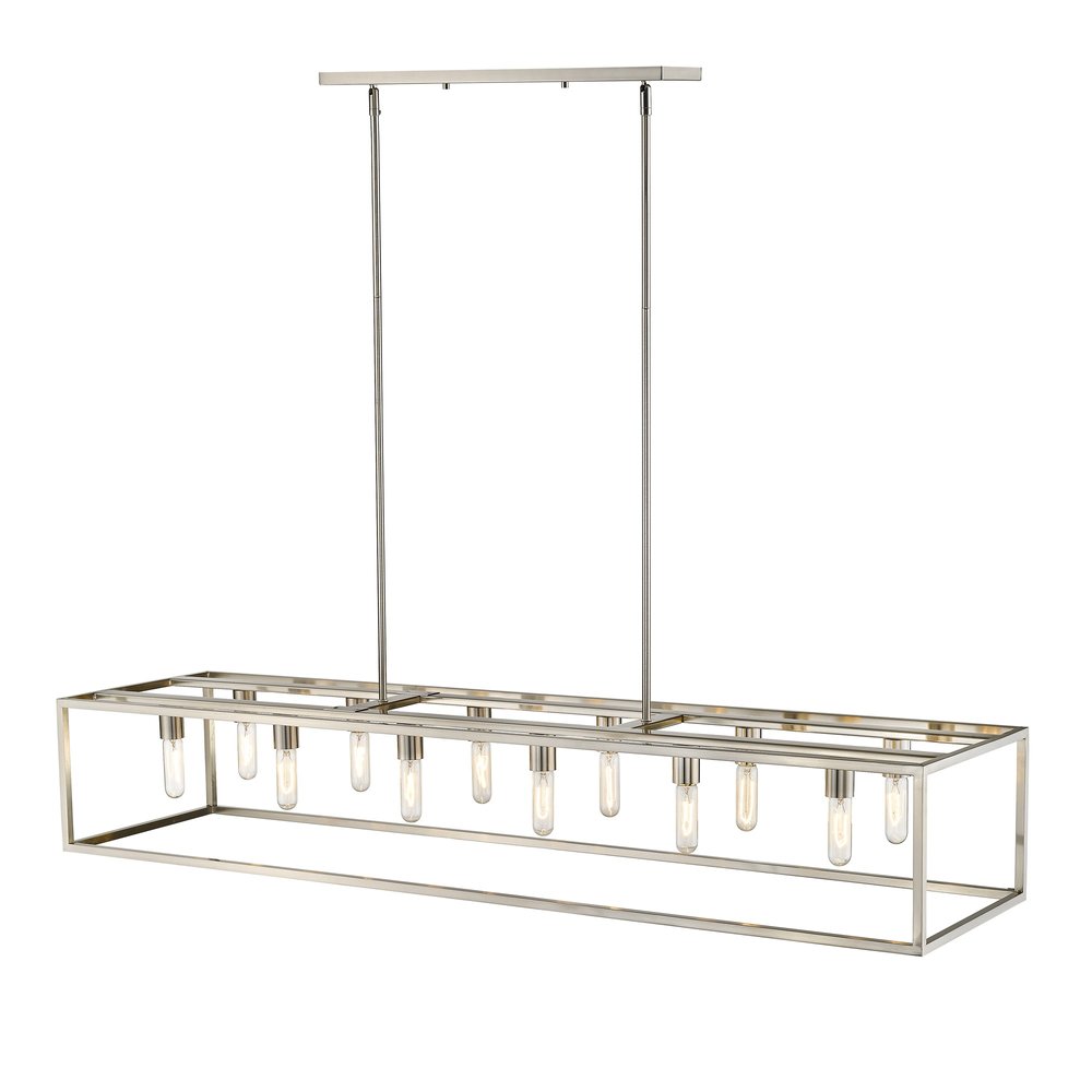 Silver Metal Twelve Light Dimmable Ceiling Light on a white background