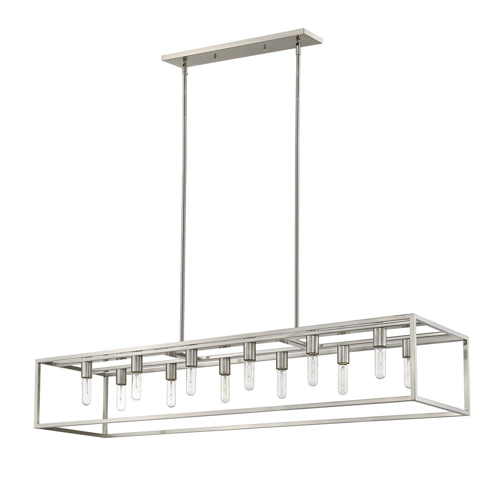 Silver Metal Twelve Light Dimmable Ceiling Light on a white background
