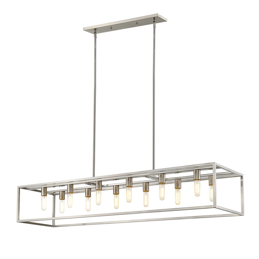 Silver Metal Twelve Light Dimmable Ceiling Light on a white background