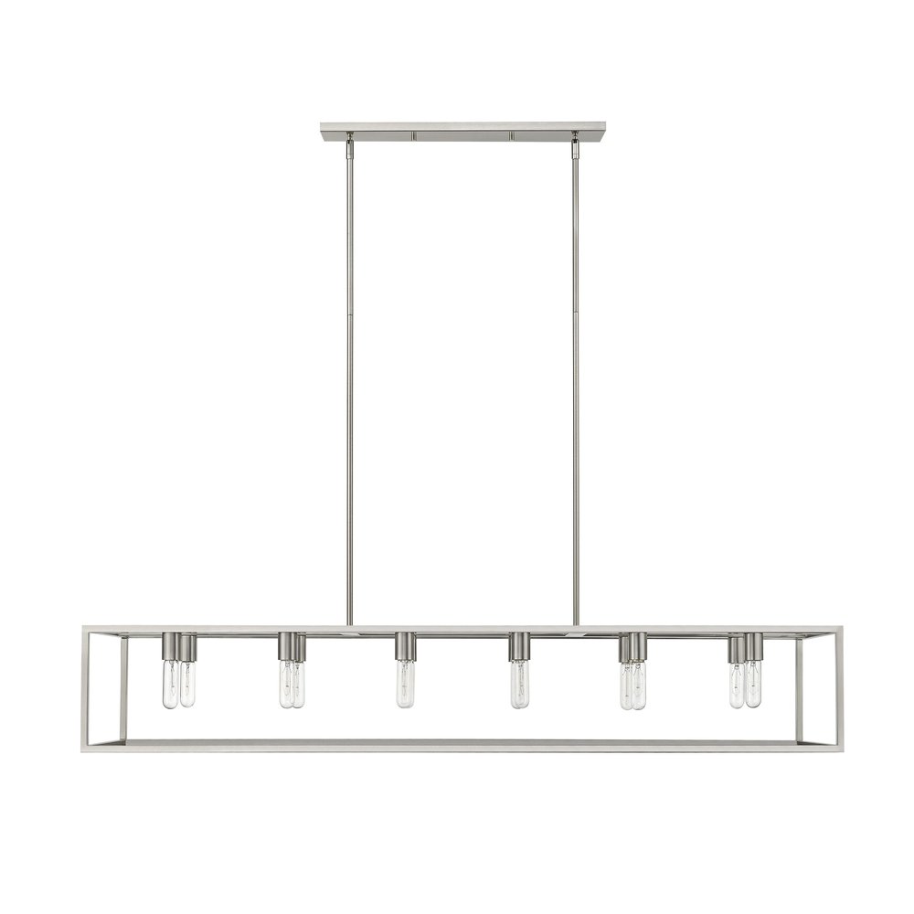 Silver Metal Twelve Light Dimmable Ceiling Light on a white background