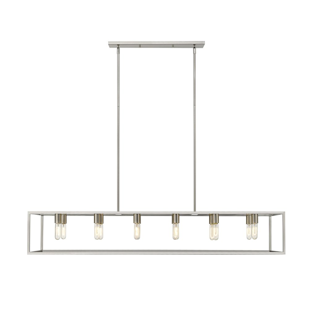 Silver Metal Twelve Light Dimmable Ceiling Light on a white background