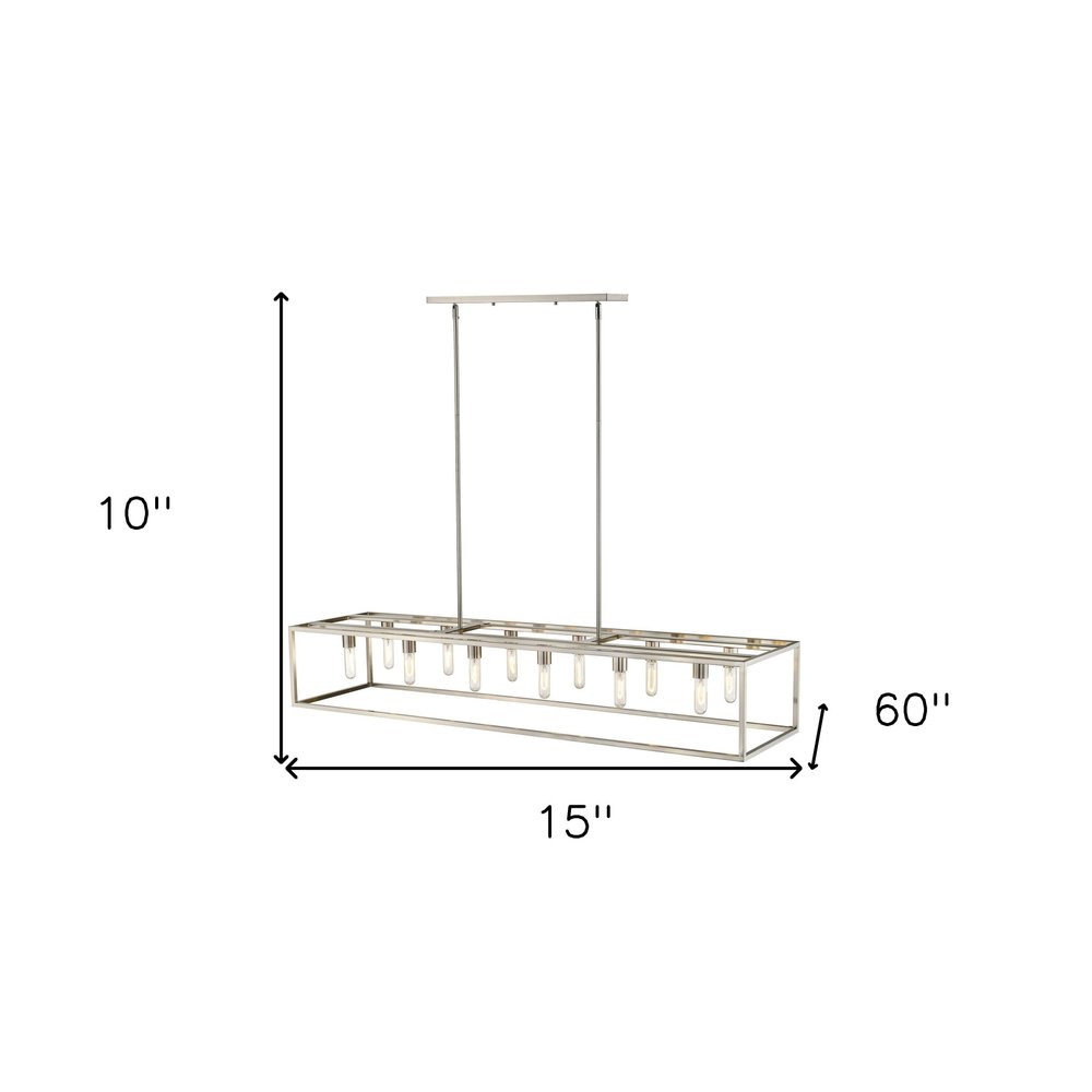 Silver Metal Twelve Light Dimmable Ceiling Light on a white background