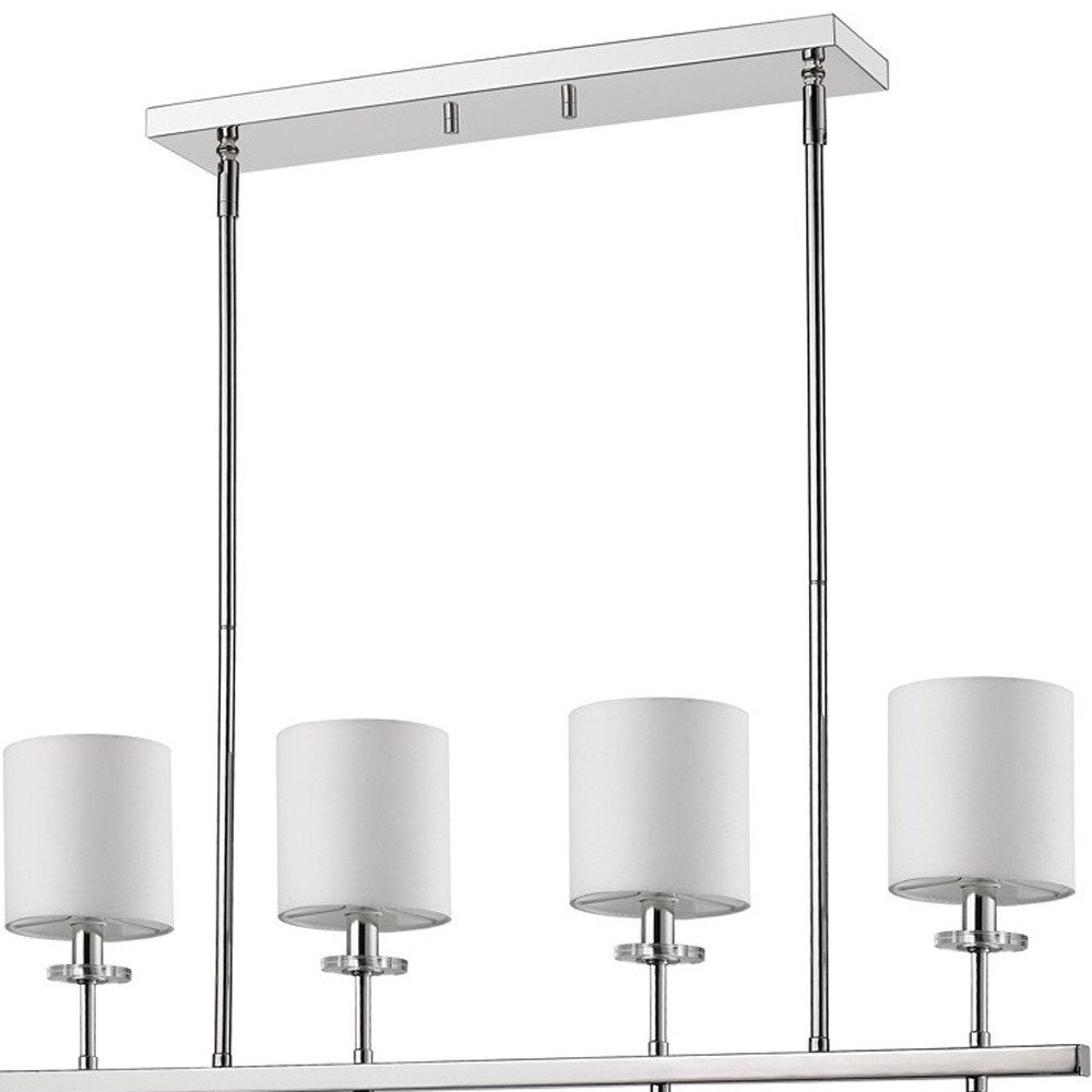 White Metal Four Light Dimmable Ceiling Light With White Shades