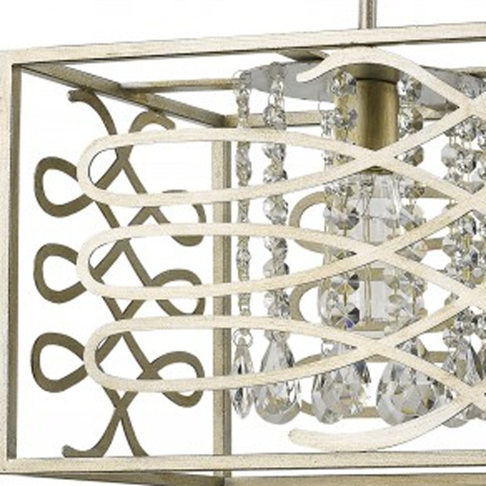 Brax 2-Light Washed Gold Island Pendant With Crystal Accents on a white background