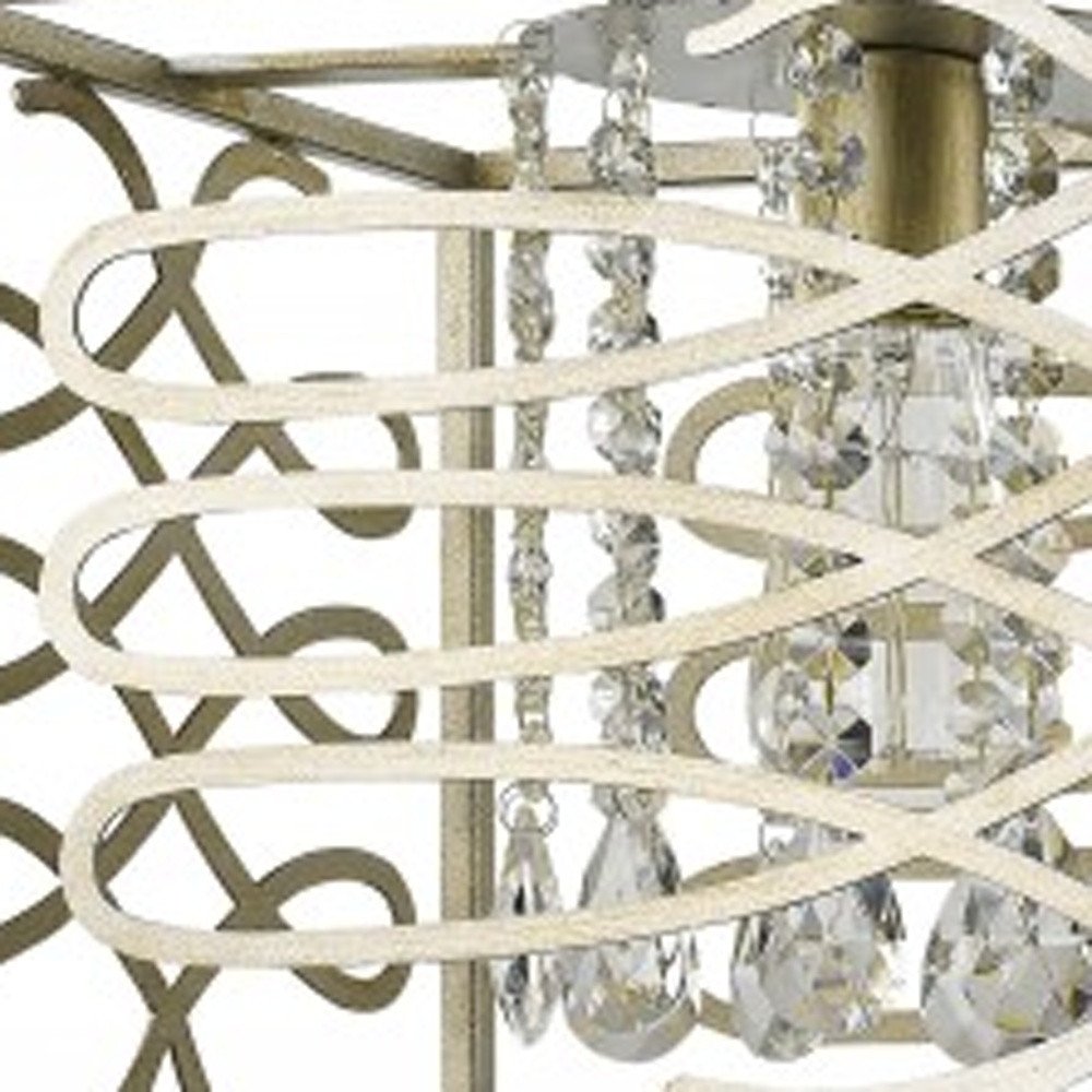 Brax 2-Light Washed Gold Island Pendant With Crystal Accents on a white background