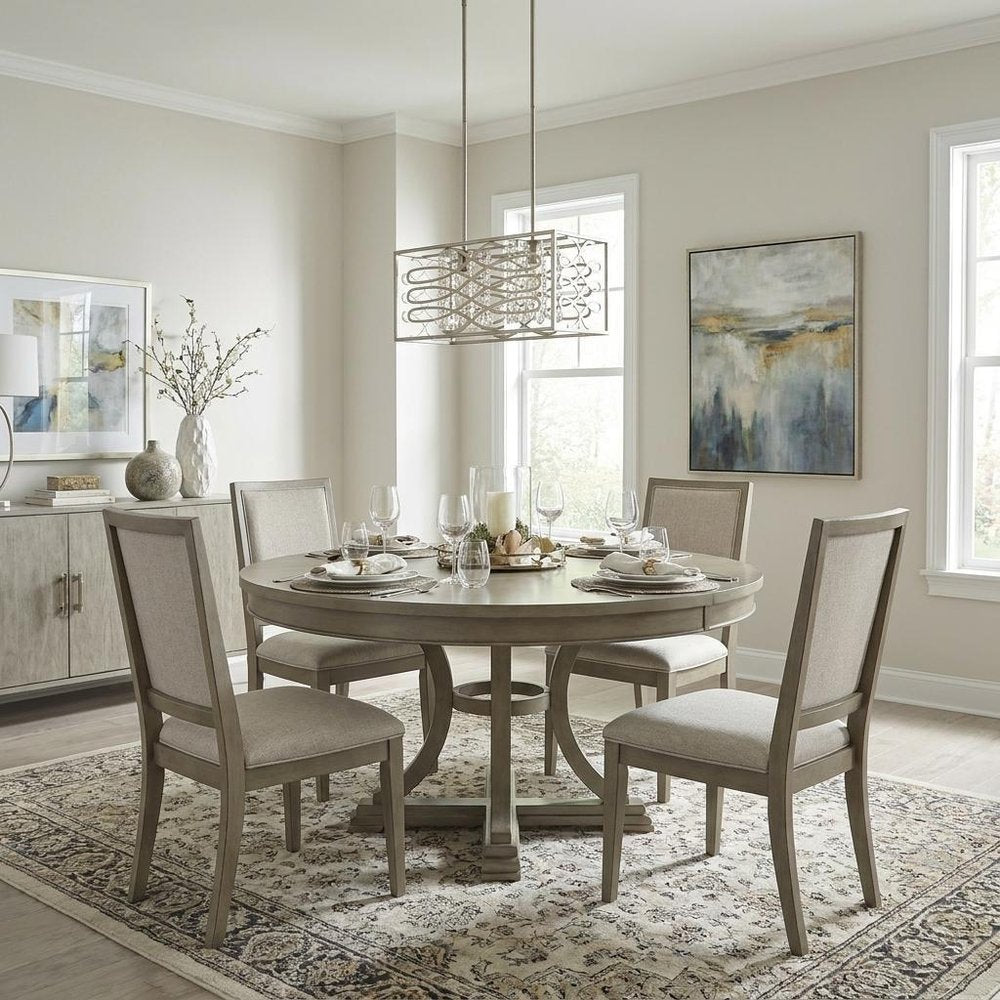 Brax 2-Light Washed Gold Island Pendant With Crystal Accents in a home interior