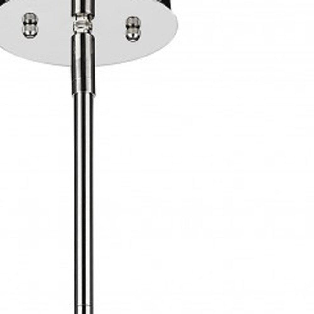 Silver Metal Five Light Dimmable Ceiling Light With White Shades on a white background