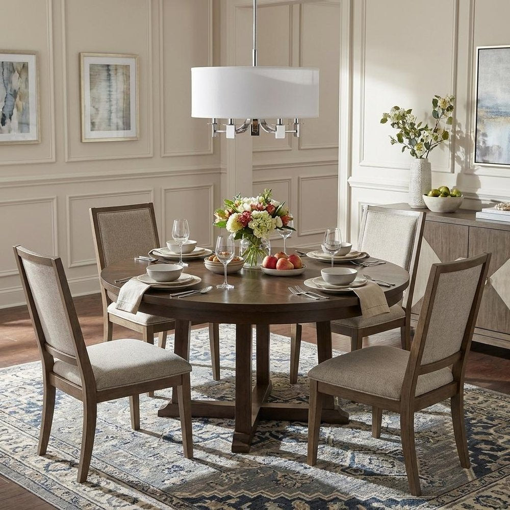 Silver Metal Five Light Dimmable Ceiling Light With White Shades in a home interior