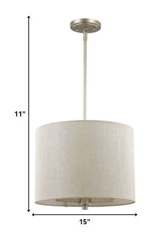 Gold And White Iron Three Light Dimmable Ceiling Light With Silver Shades