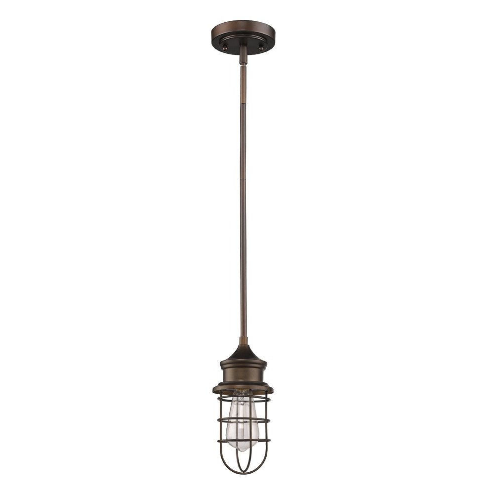 Bronze Lantern Metal Dimmable Ceiling Light With Bronze Shades on a white background
