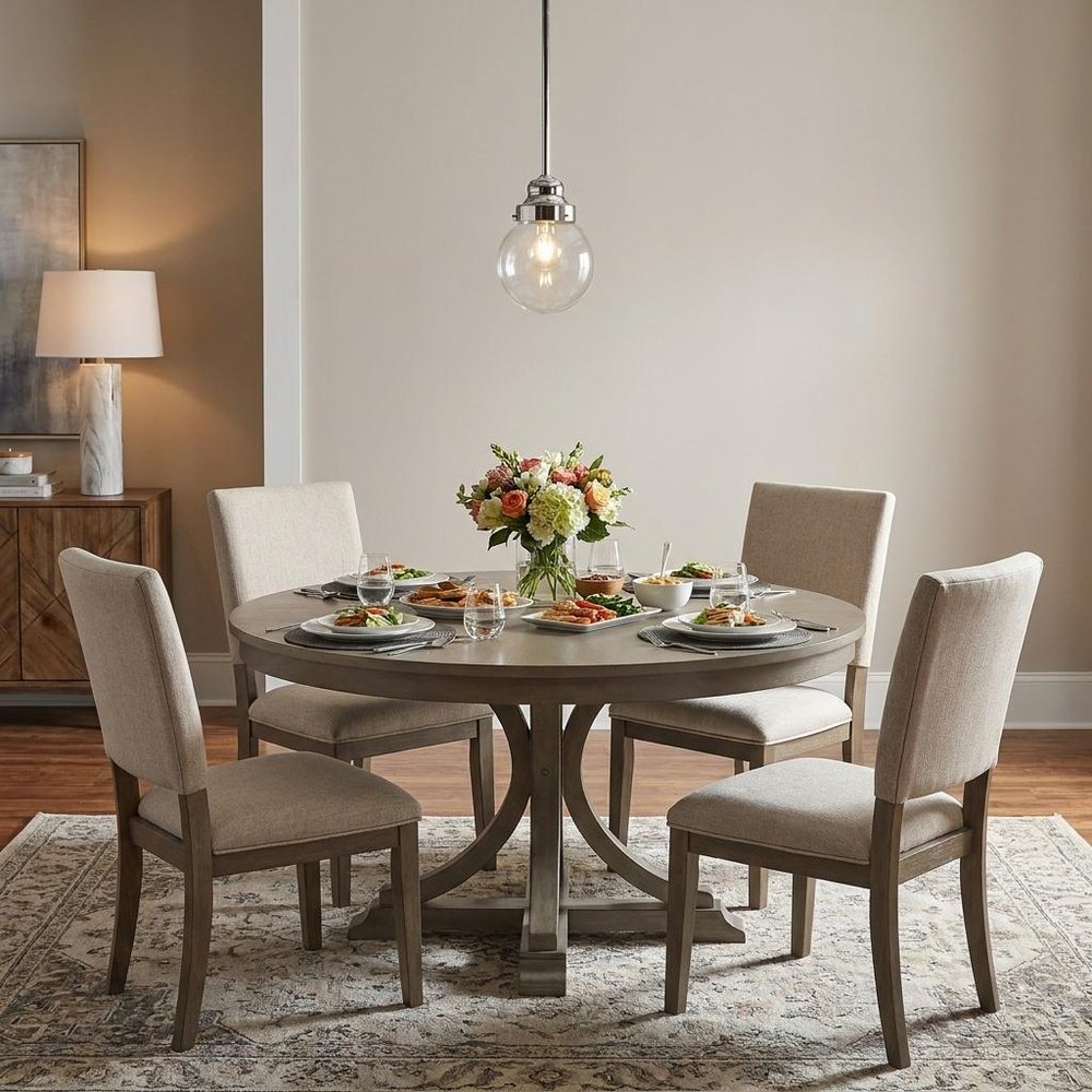 Silver Metal Hanging with Round Clear Glass Shade in a home interior